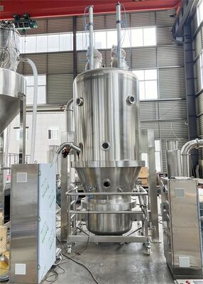 Pharmaceutical Fluid Bed Dryer For Powder Vertical Type 1100kg / Batch 2.2 KW