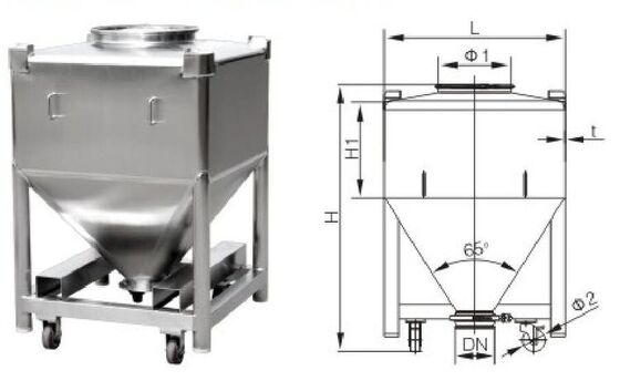 500LB IBC Bin Blender Industrial Bin Homogenizer 3-15 RPM Mixing Speed